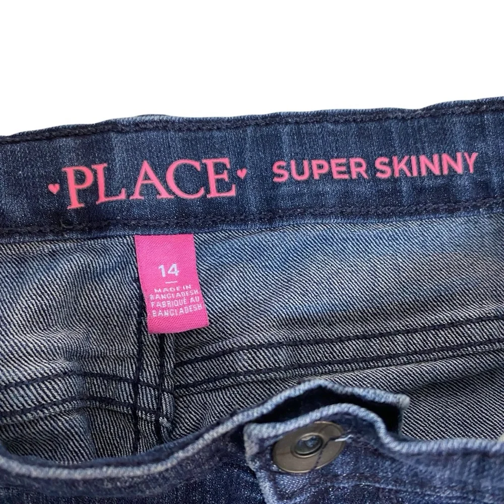THE CHILDREN’S PLACE Jeans Size 14 Dark Indigo Blue Denim Skinny Tapered Leg